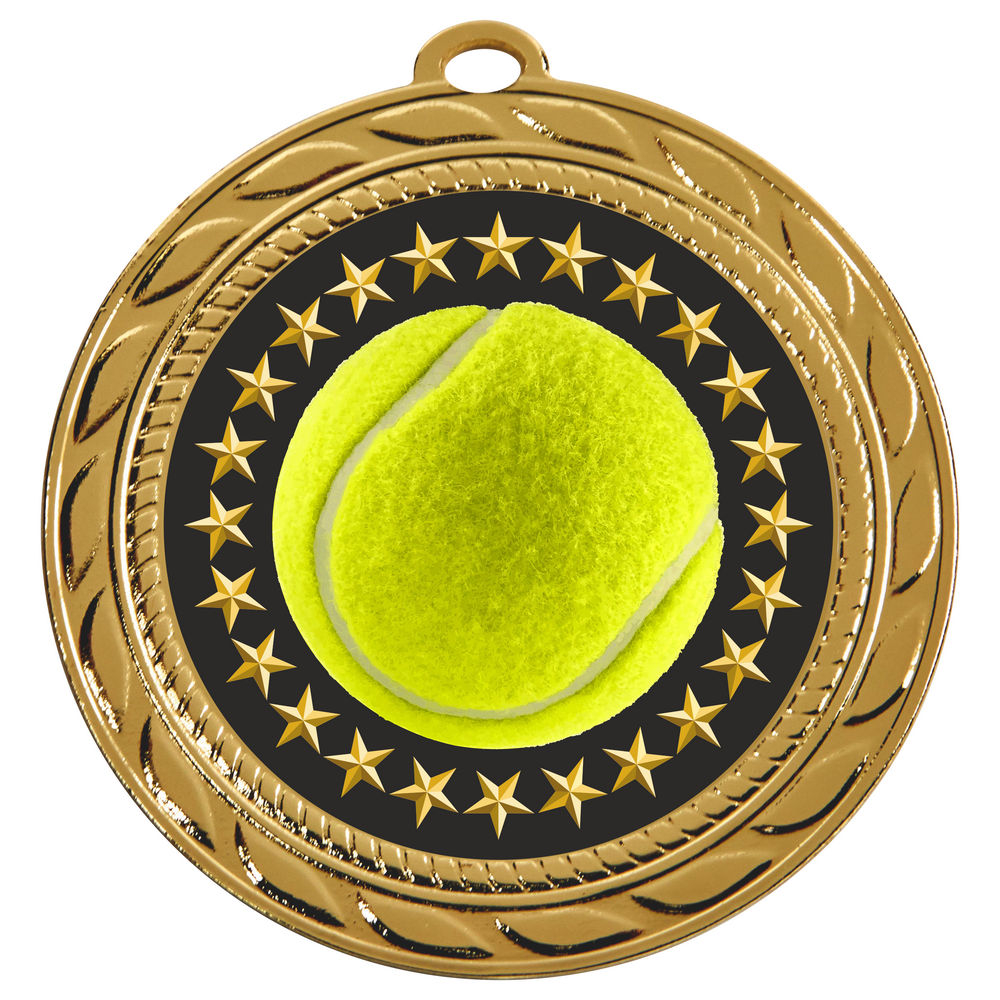 70mm Tennis Medal Gold