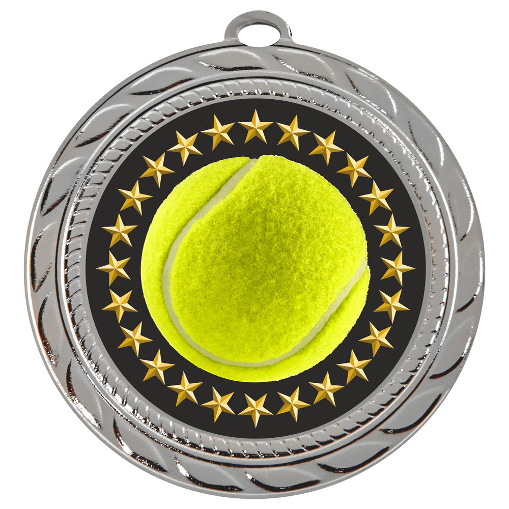 70mm Tennis Medal Silver