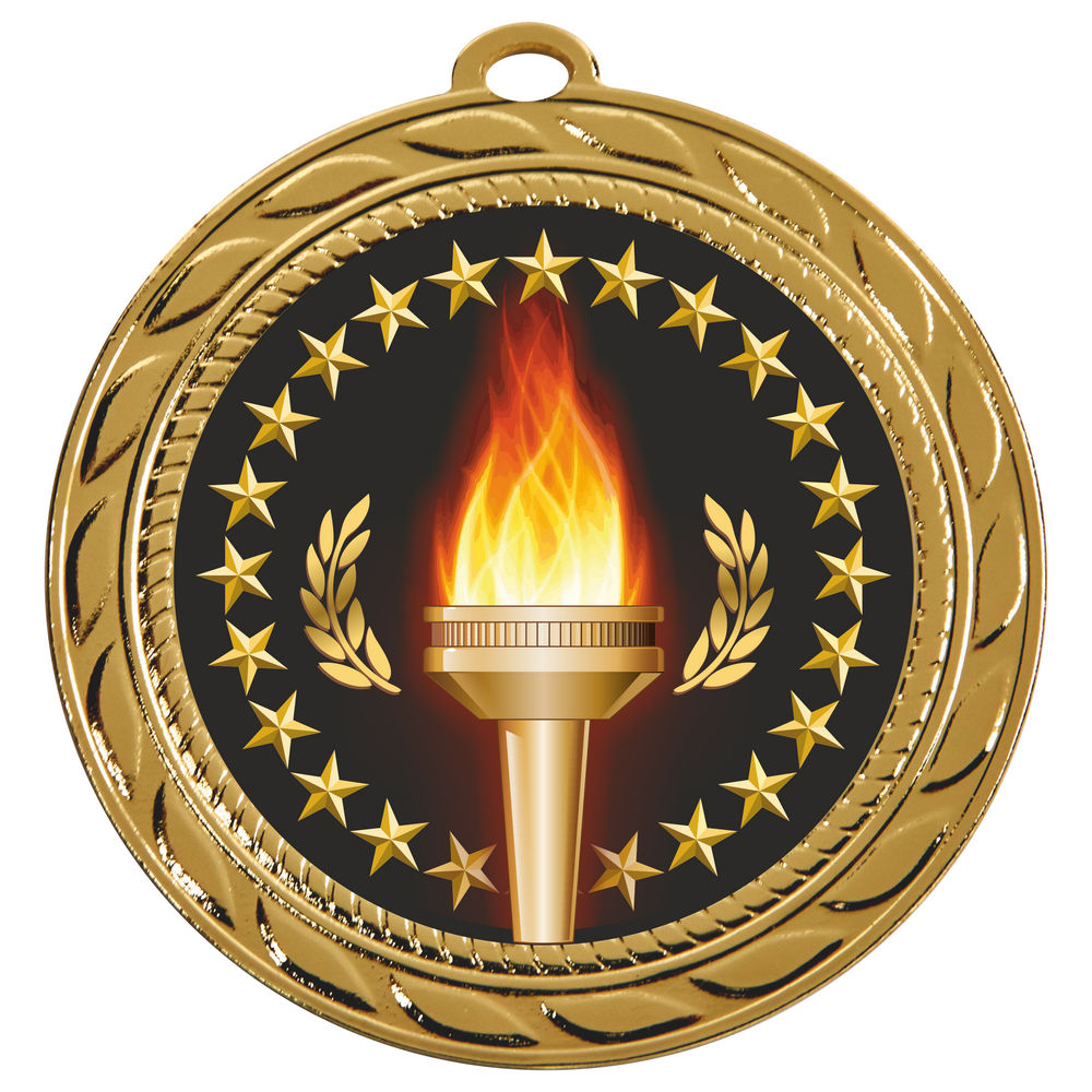 70mm Victory Torch Medal Gold