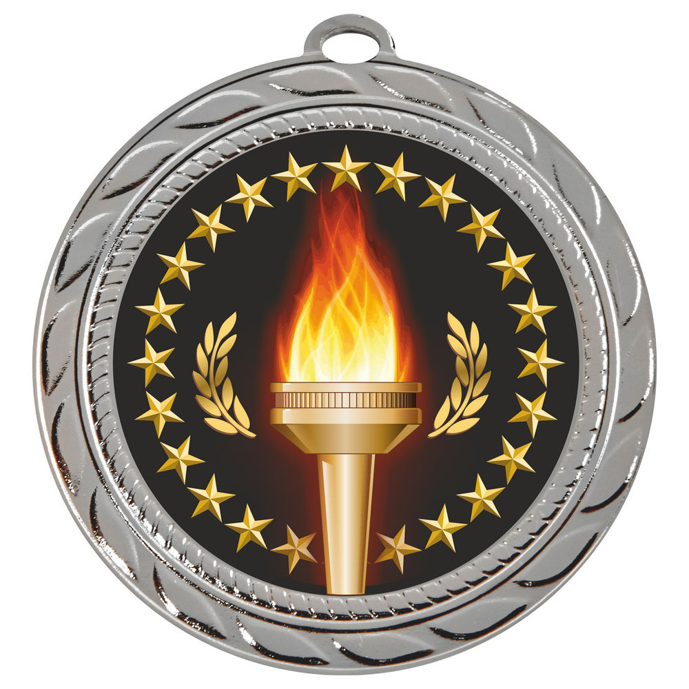 70mm Victory Torch Medal Silver